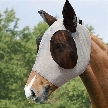 Mosquito Proof Horse Mask New Multicolor Horse anti Mosquito Face Mask Breathable Stretch Knitted Mesh Horse Head Cover Supplies
